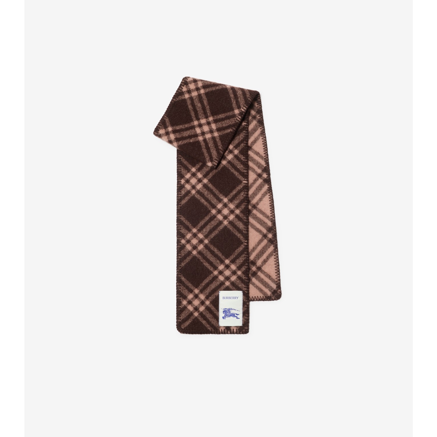 窄版格纹羊毛围巾