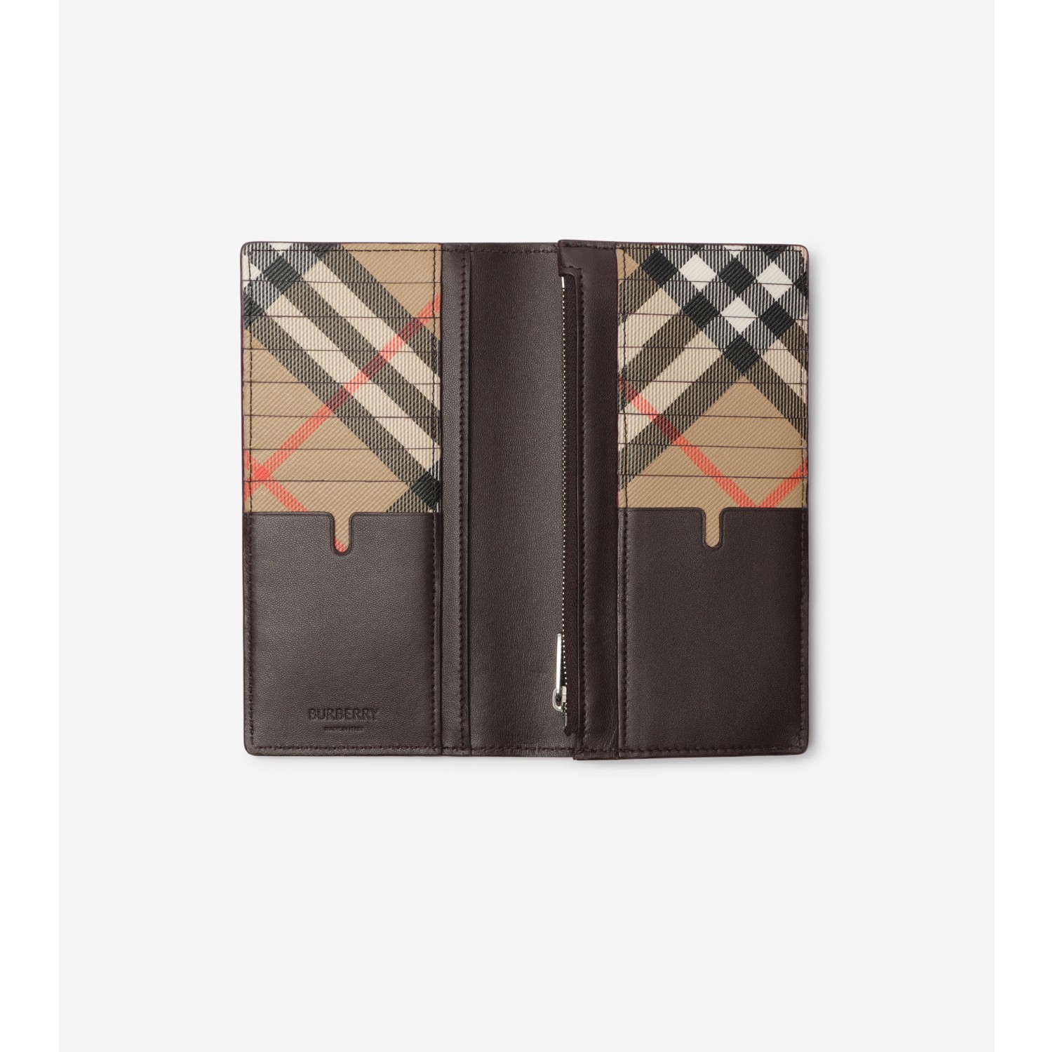 格纹装饰长款钱夹