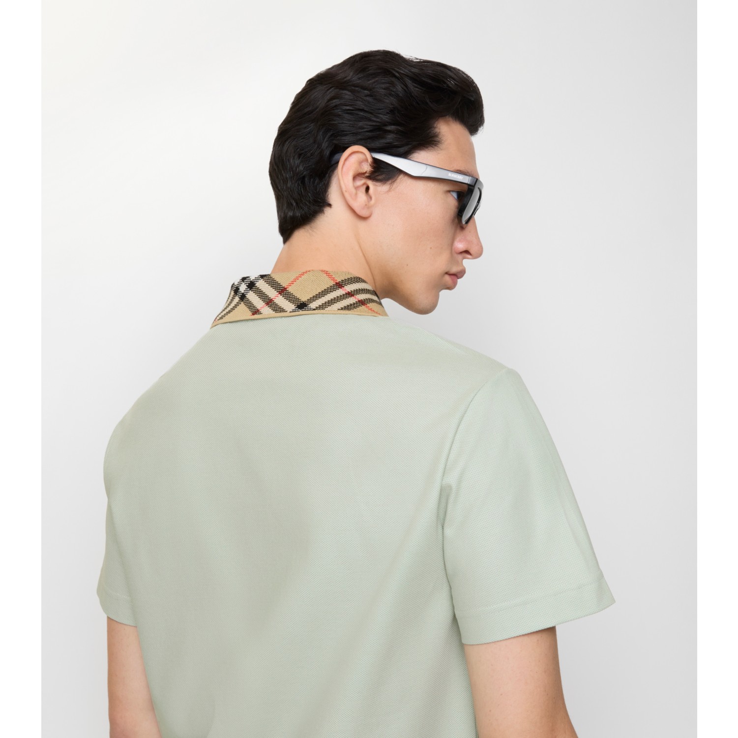 格纹衣领棉质 Polo 衫