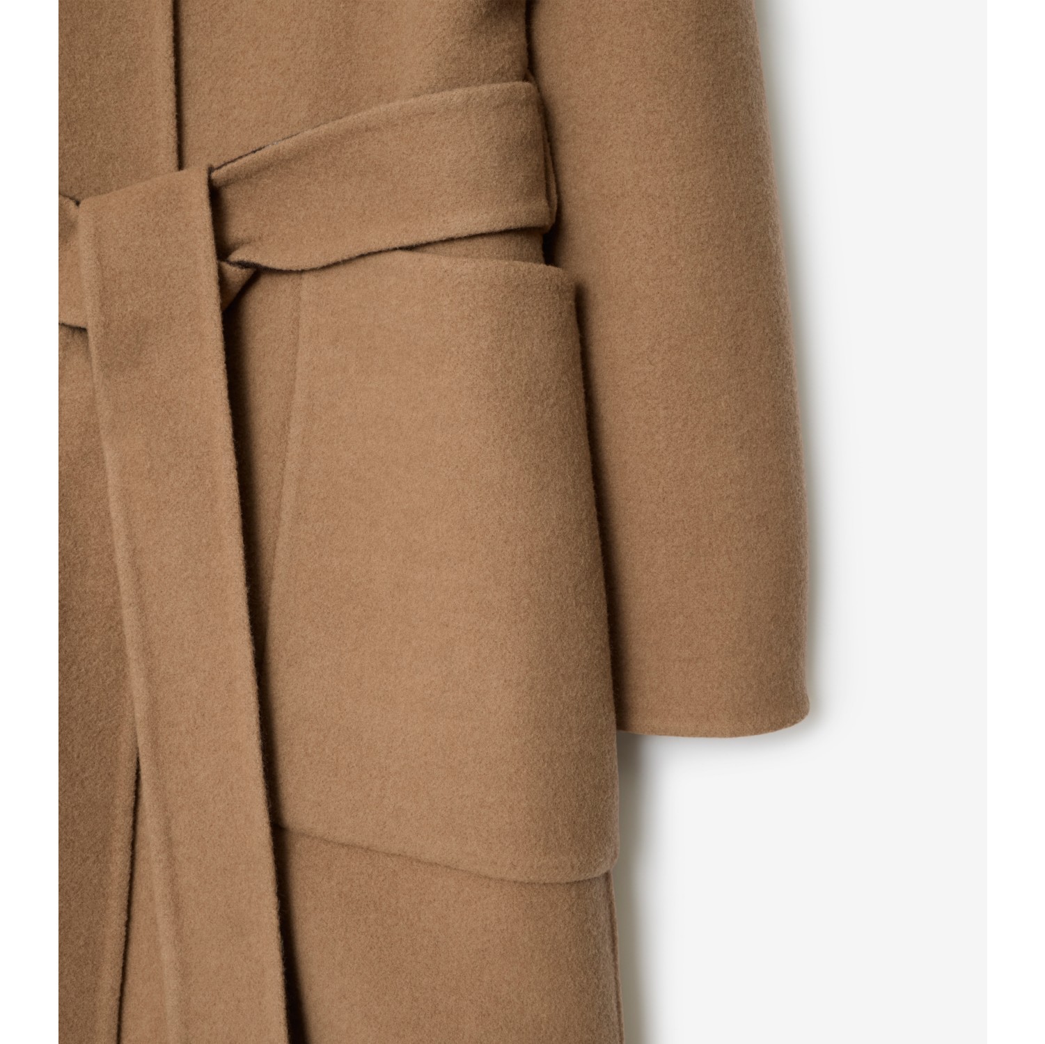 双面两穿羊毛围裹式连帽大衣