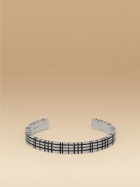 Check Engraved Palladium-plated Cuff