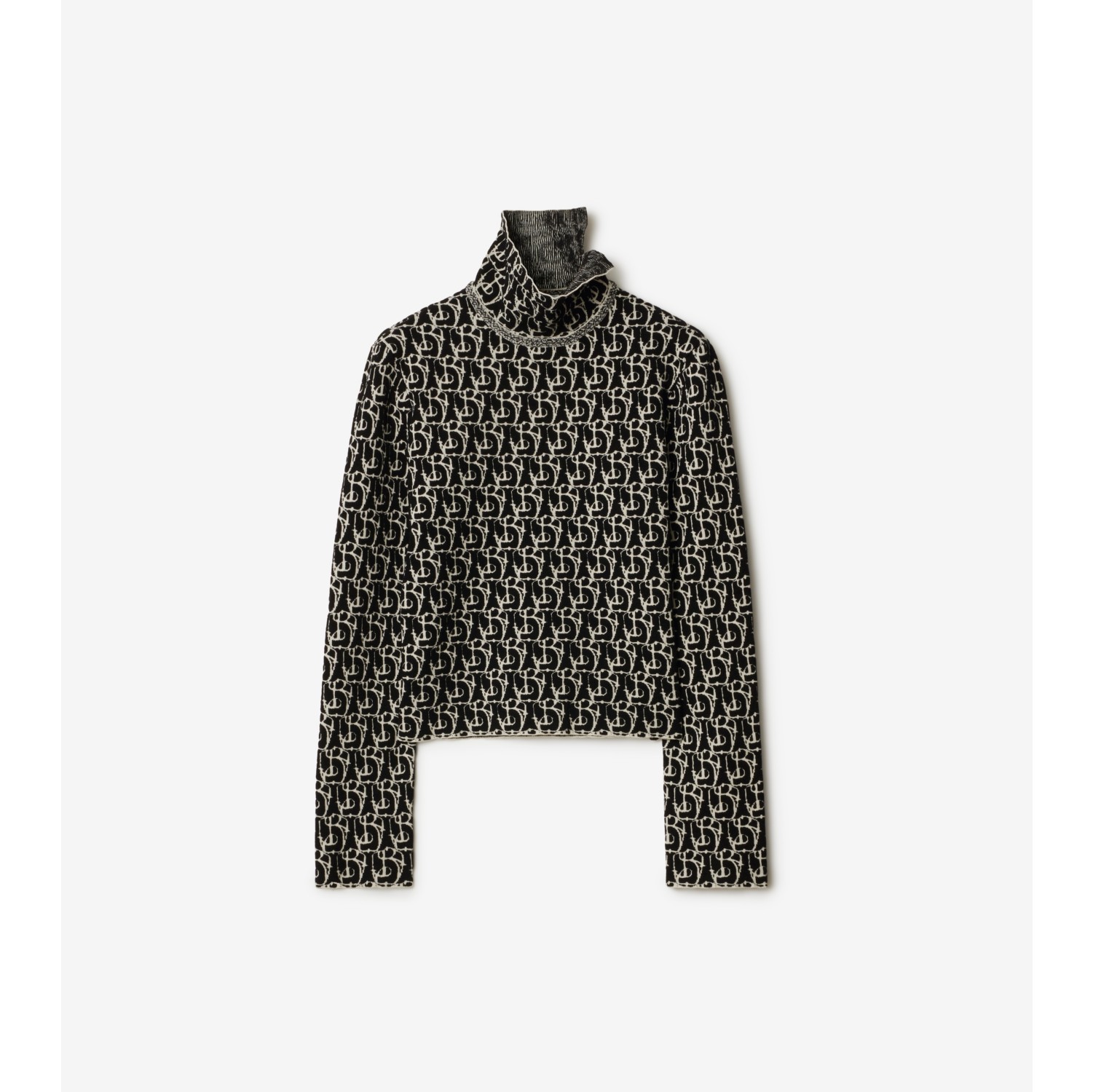 B 字型吊饰羊毛混纺针织衫