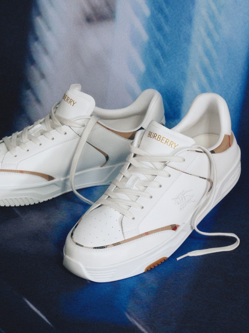 Burberry白色拼典藏米色运动鞋