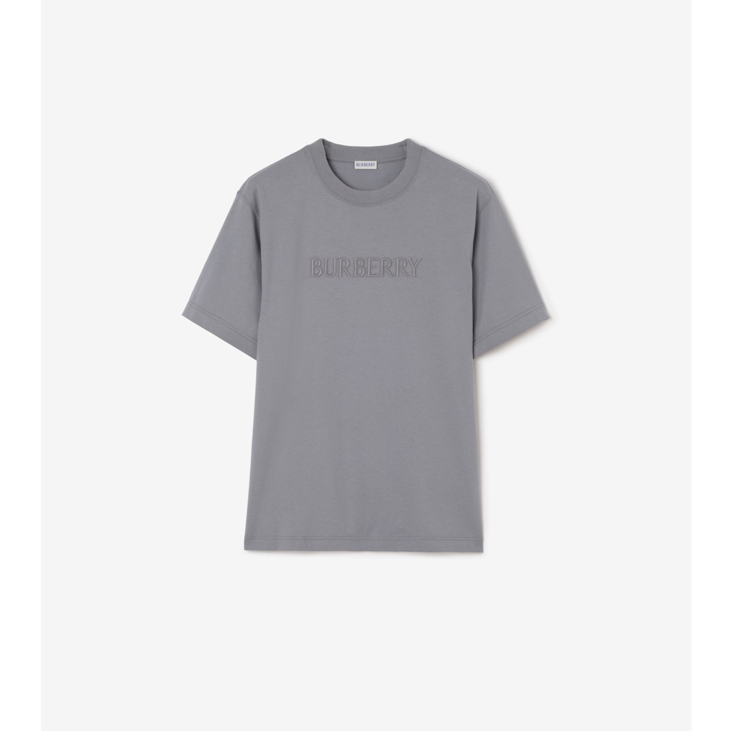 徽标装饰棉质 T 恤衫