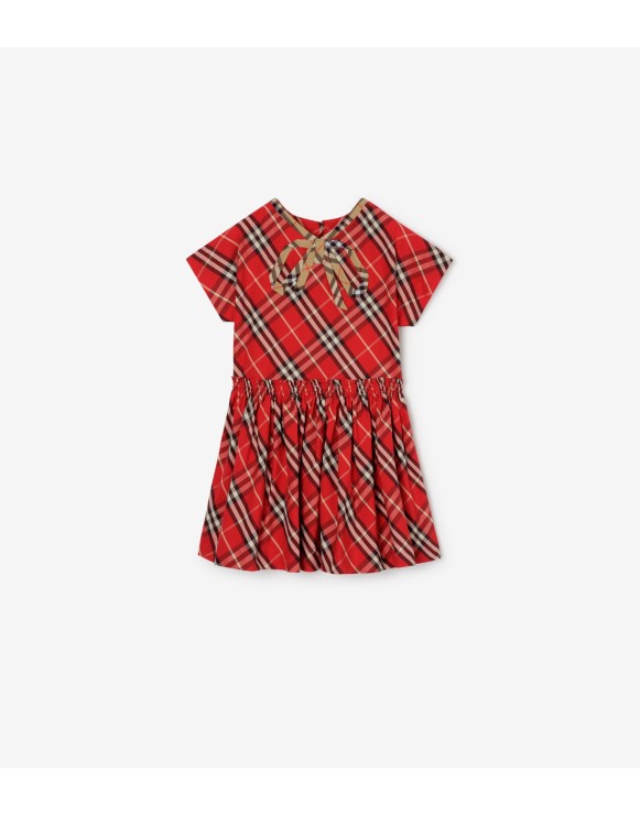 格纹棉质连衣裙