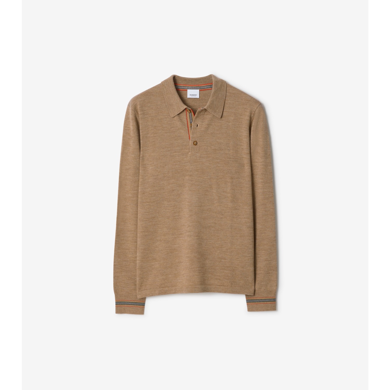 长袖羊毛 Polo 衫