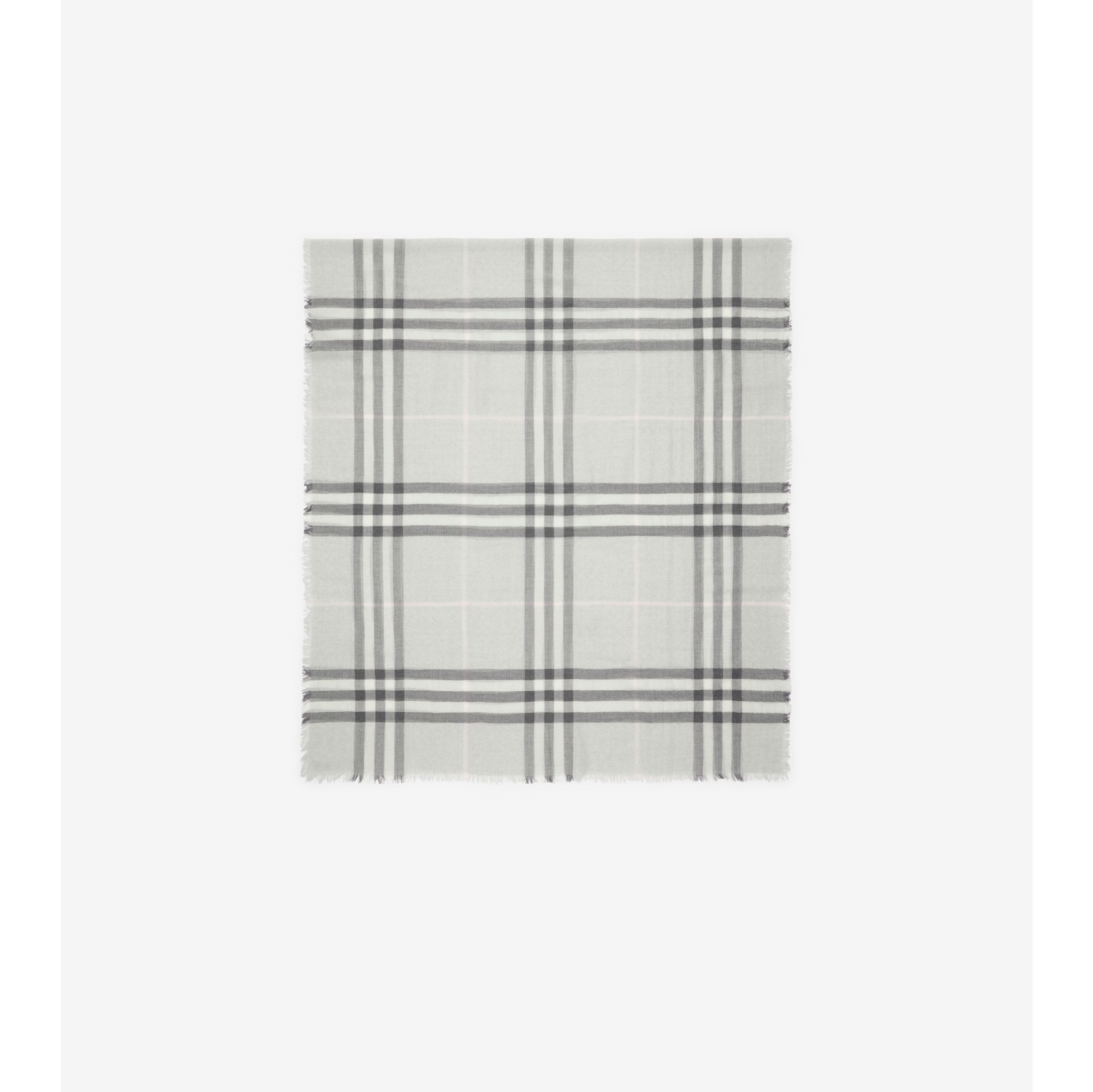 宽版格纹羊毛围巾