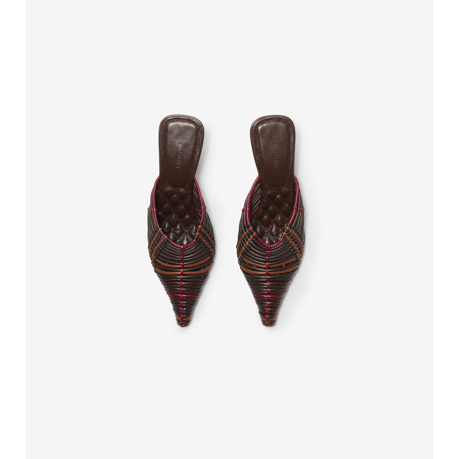 格纹精纺皮革 Cameo 穆勒鞋