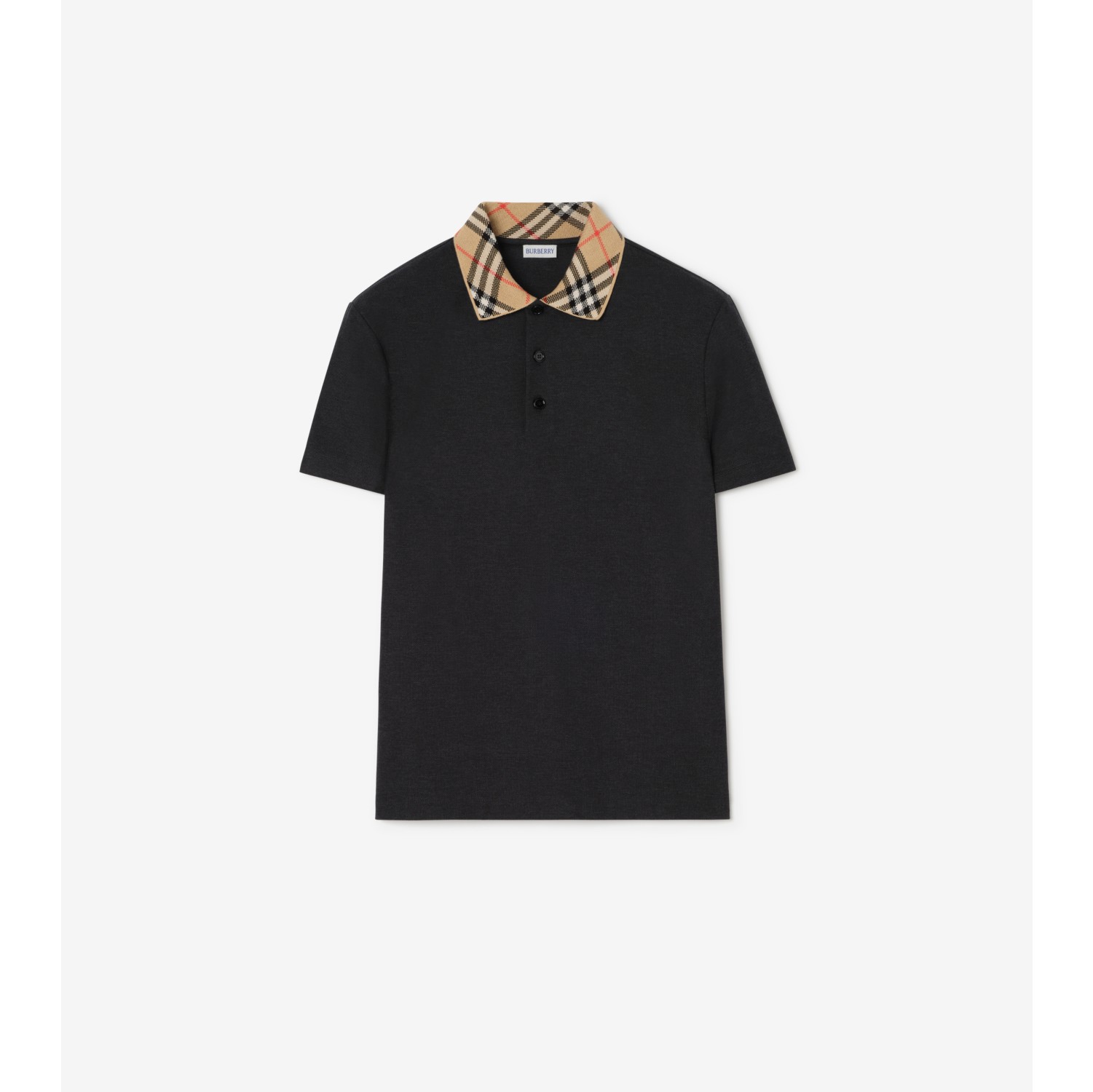 格纹衣领棉质 Polo 衫