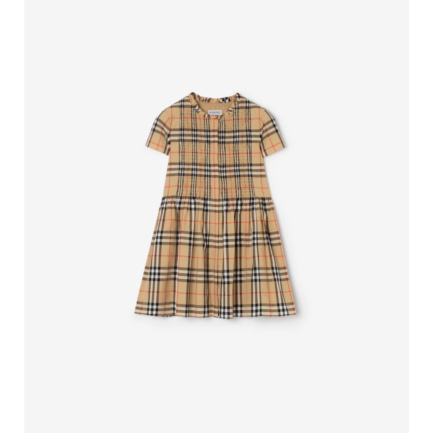 格纹棉质连衣裙