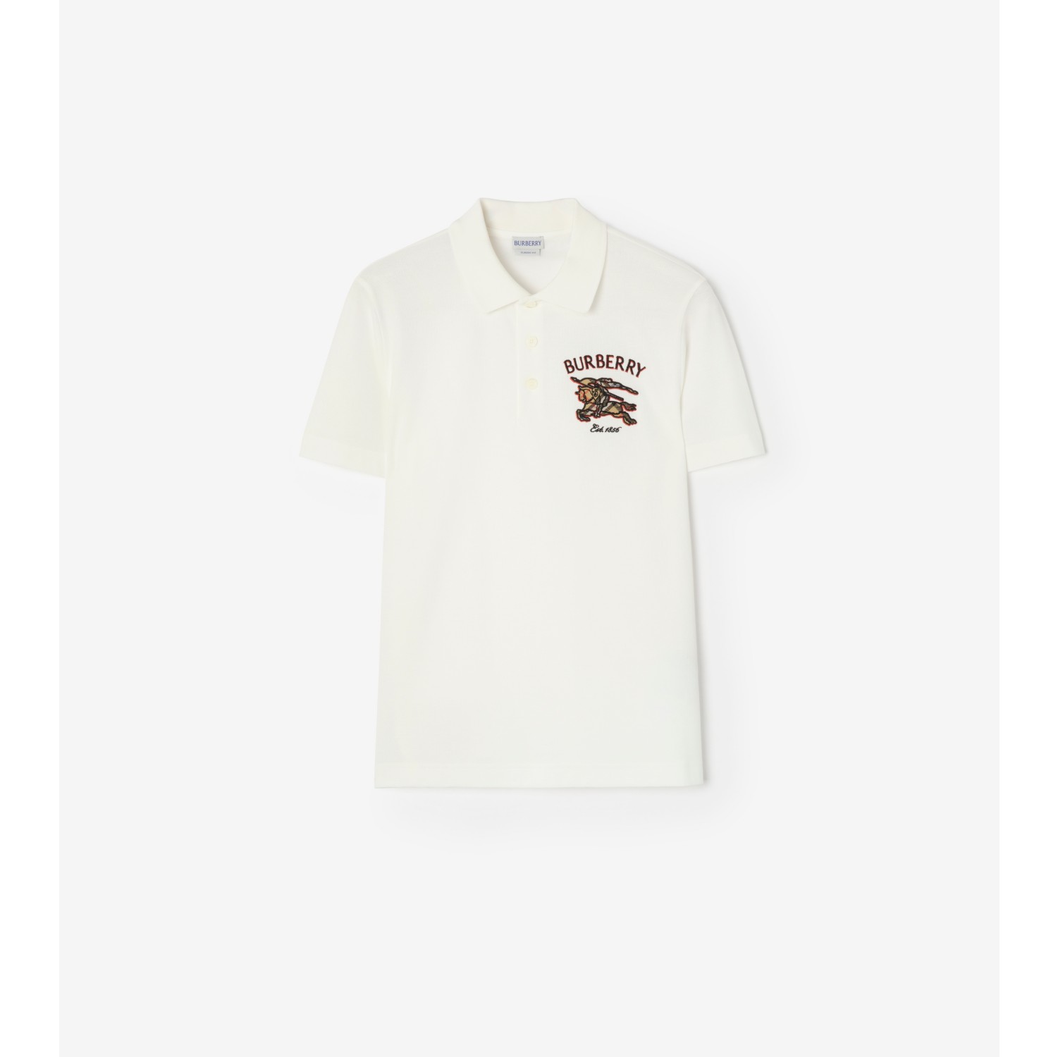 骑士徽标格纹棉质 Polo 衫