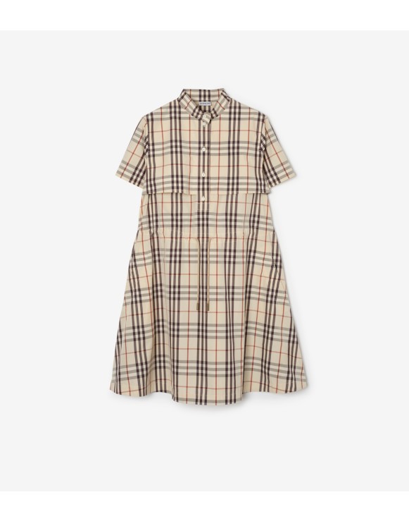格纹棉质连衣裙