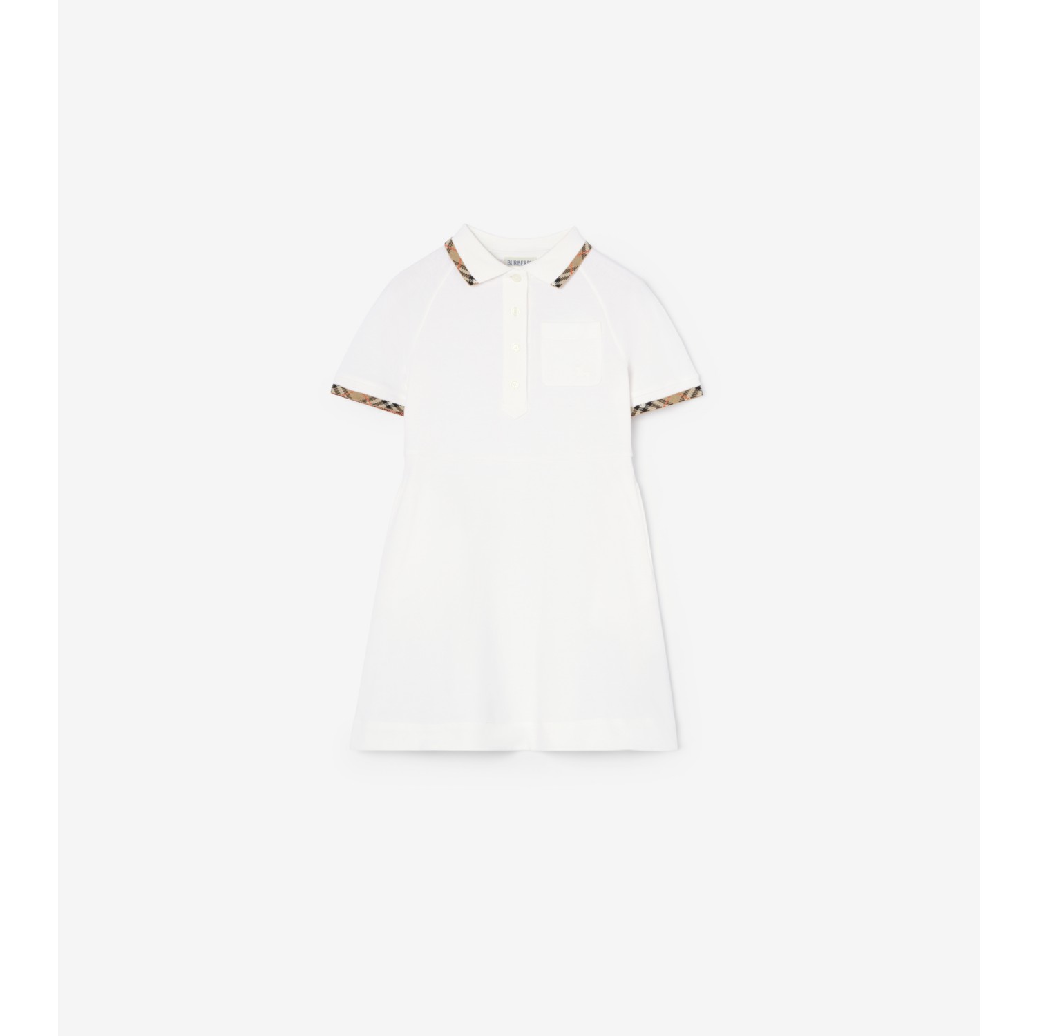 格纹装饰 Polo 衫式连衣裙