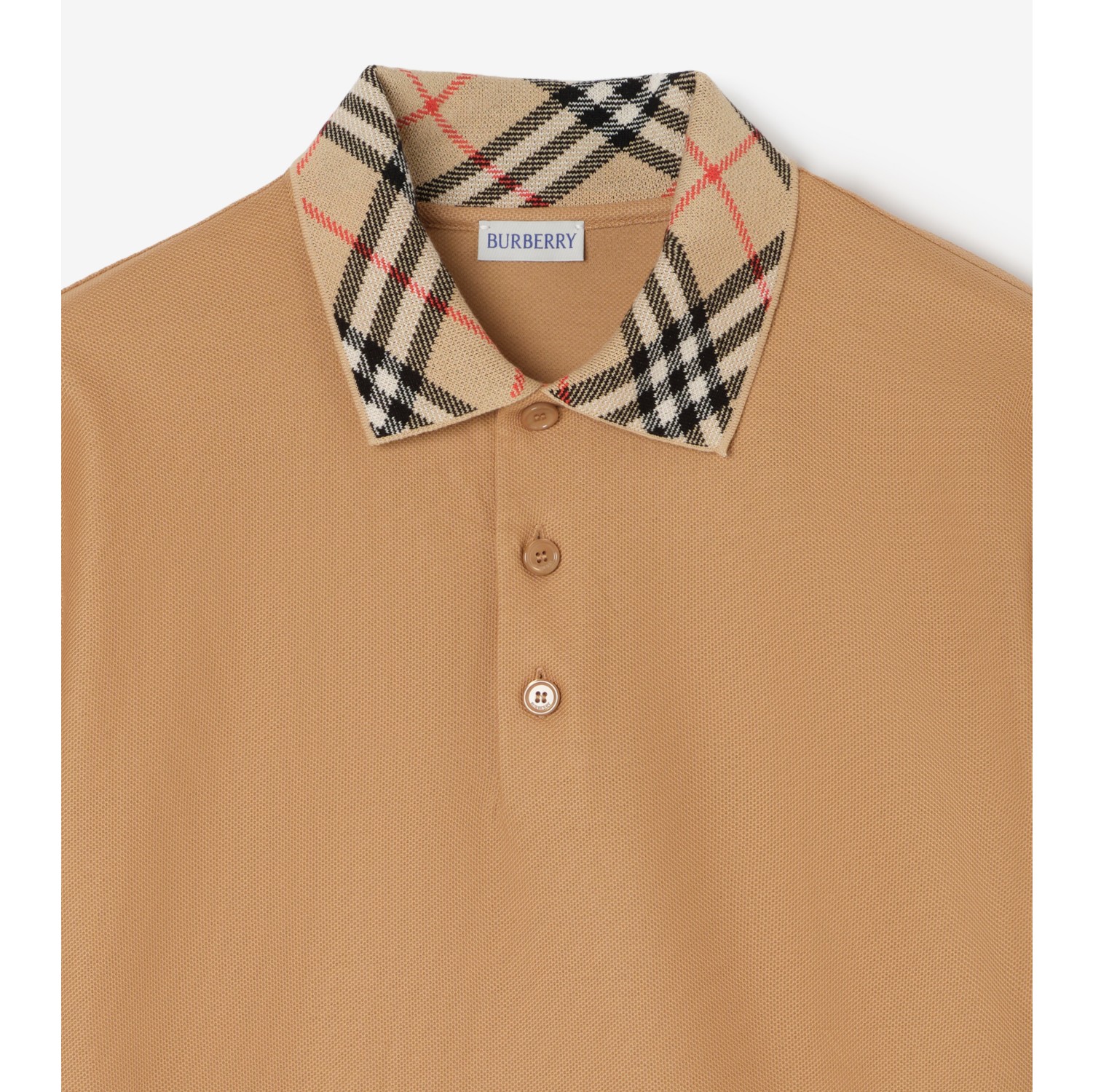 格纹衣领棉质 Polo 衫