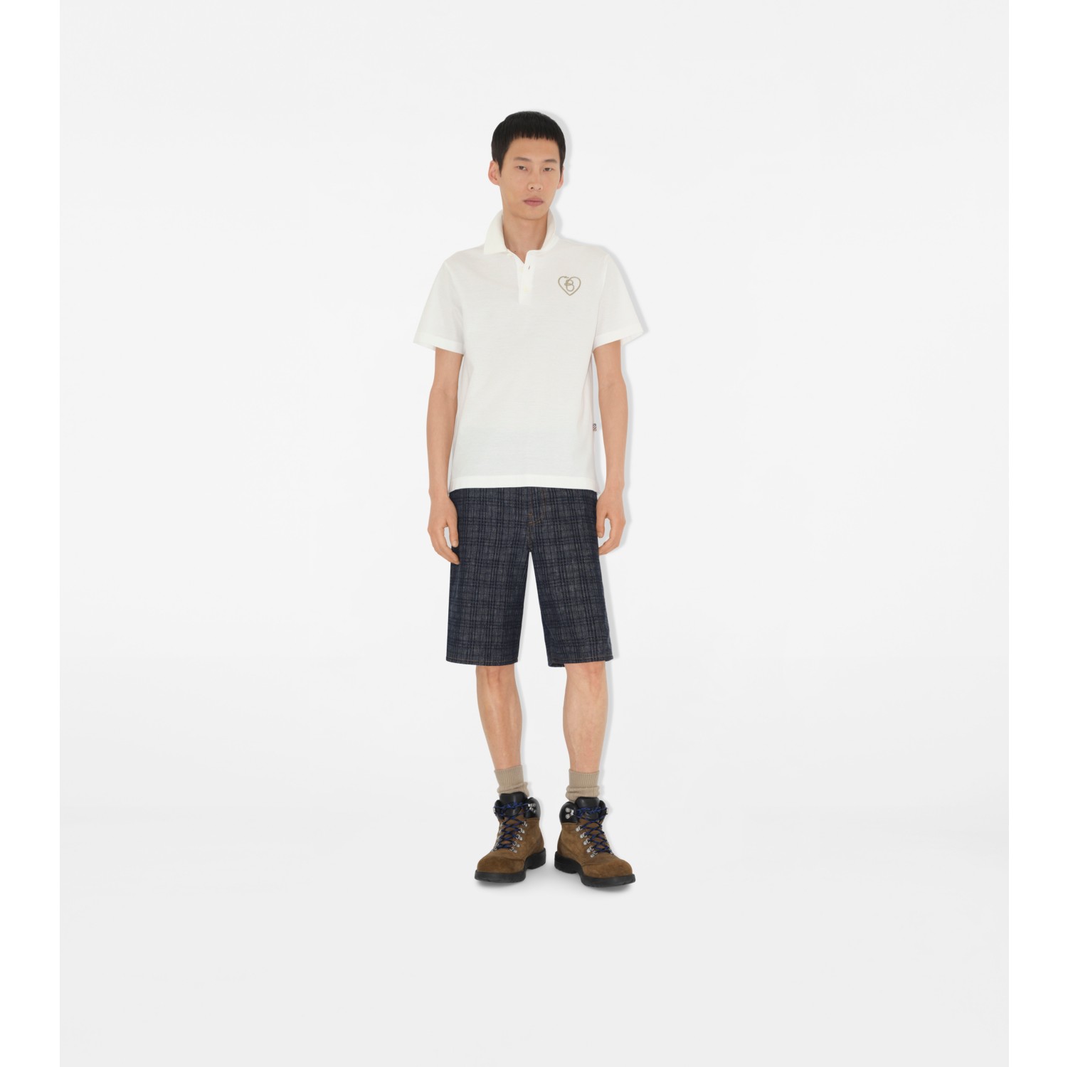 心形字母 B 图案棉质 Polo 衫