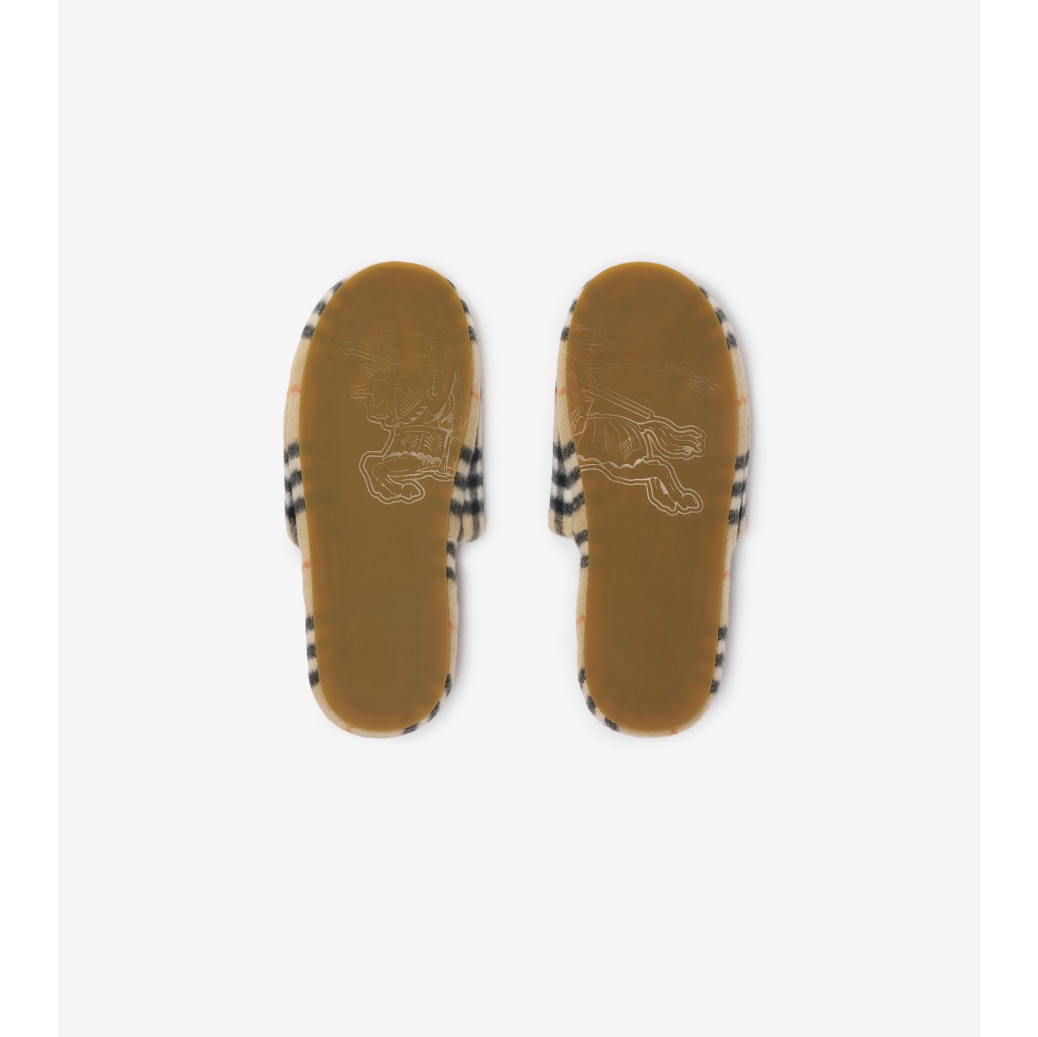 格纹羊毛混纺拖鞋