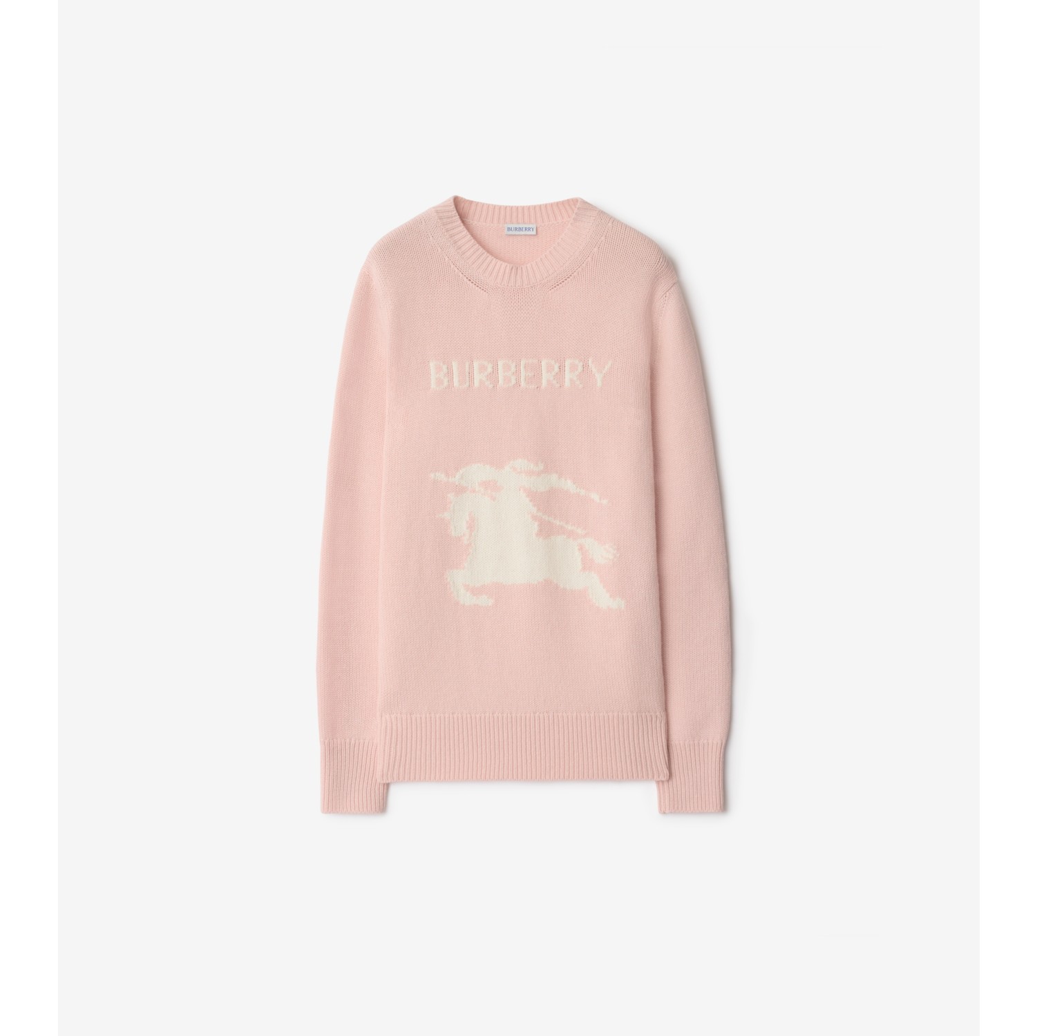 马术骑士徽标羊毛羊绒混纺针织衫