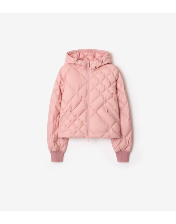 格纹缝线尼龙 Delley 羽绒服