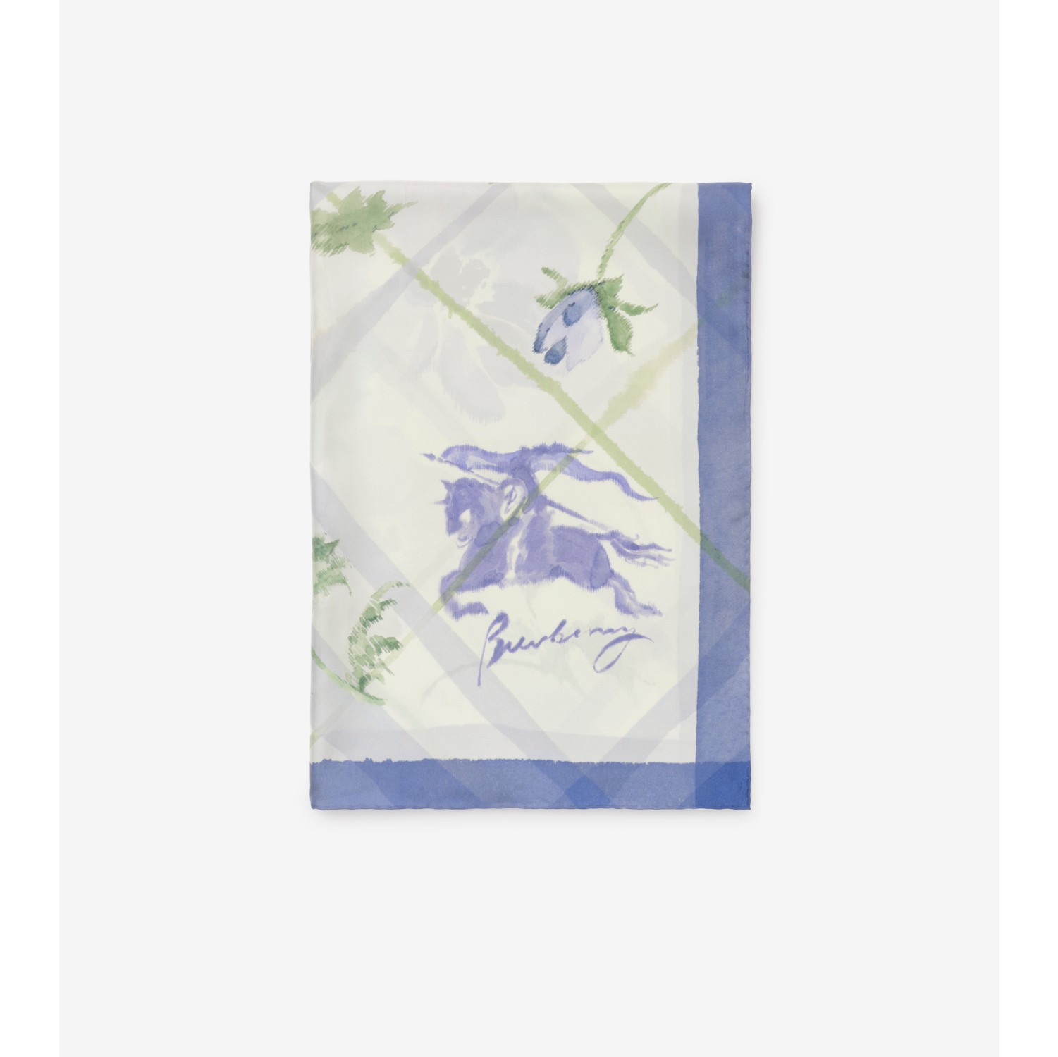 水彩格纹宽版丝巾