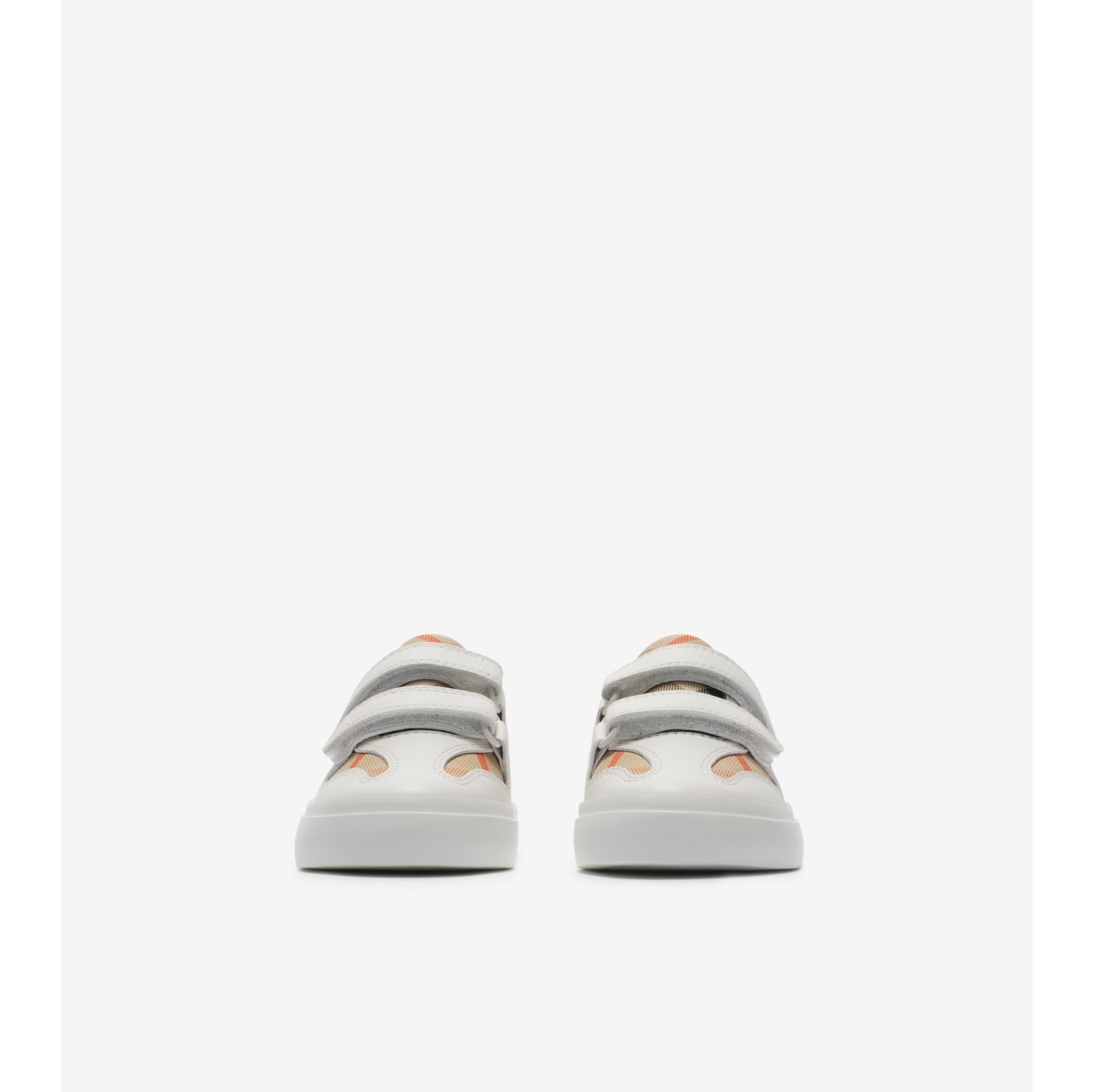 格纹拼皮革运动鞋