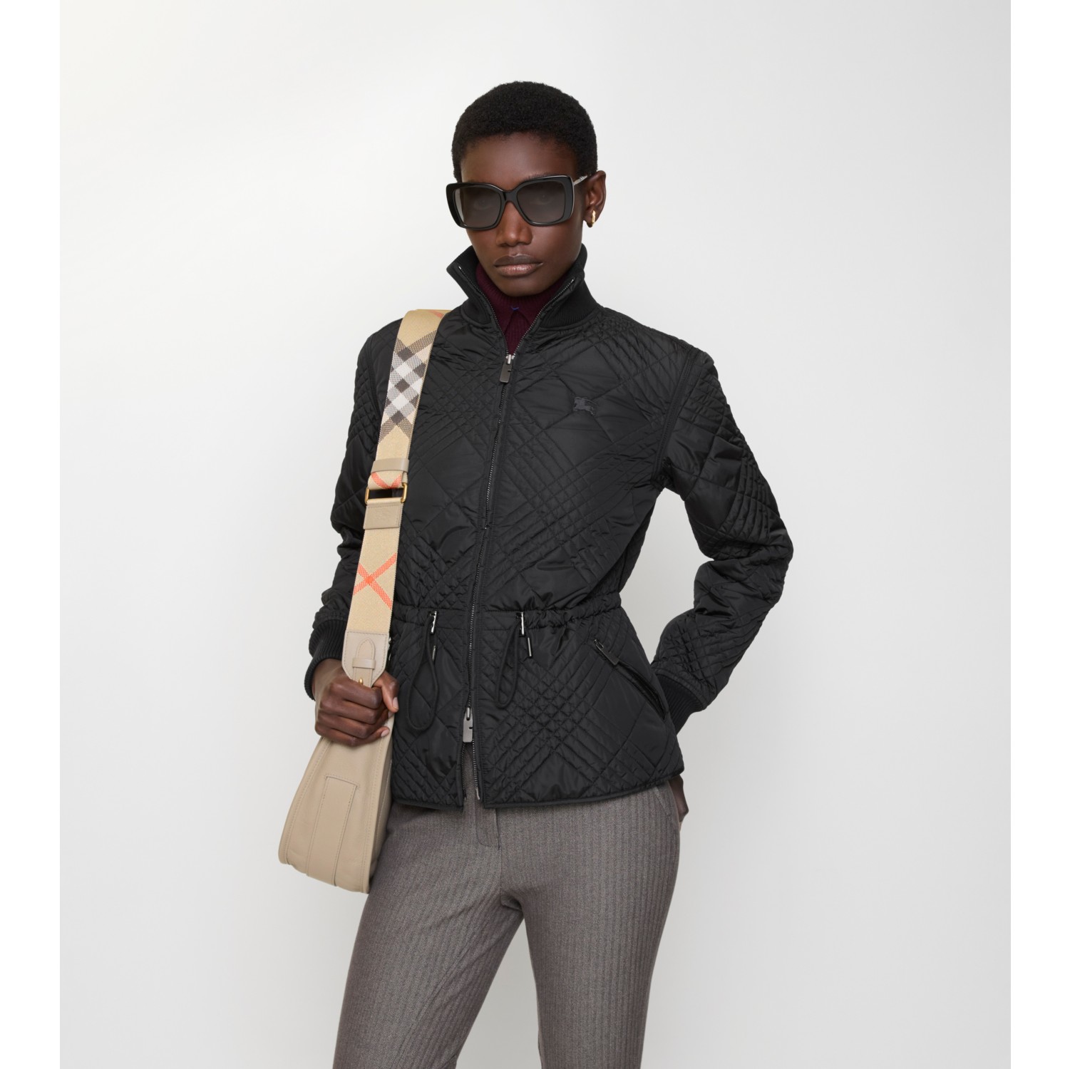 迷你格纹缝线尼龙 Wakerley 夹克