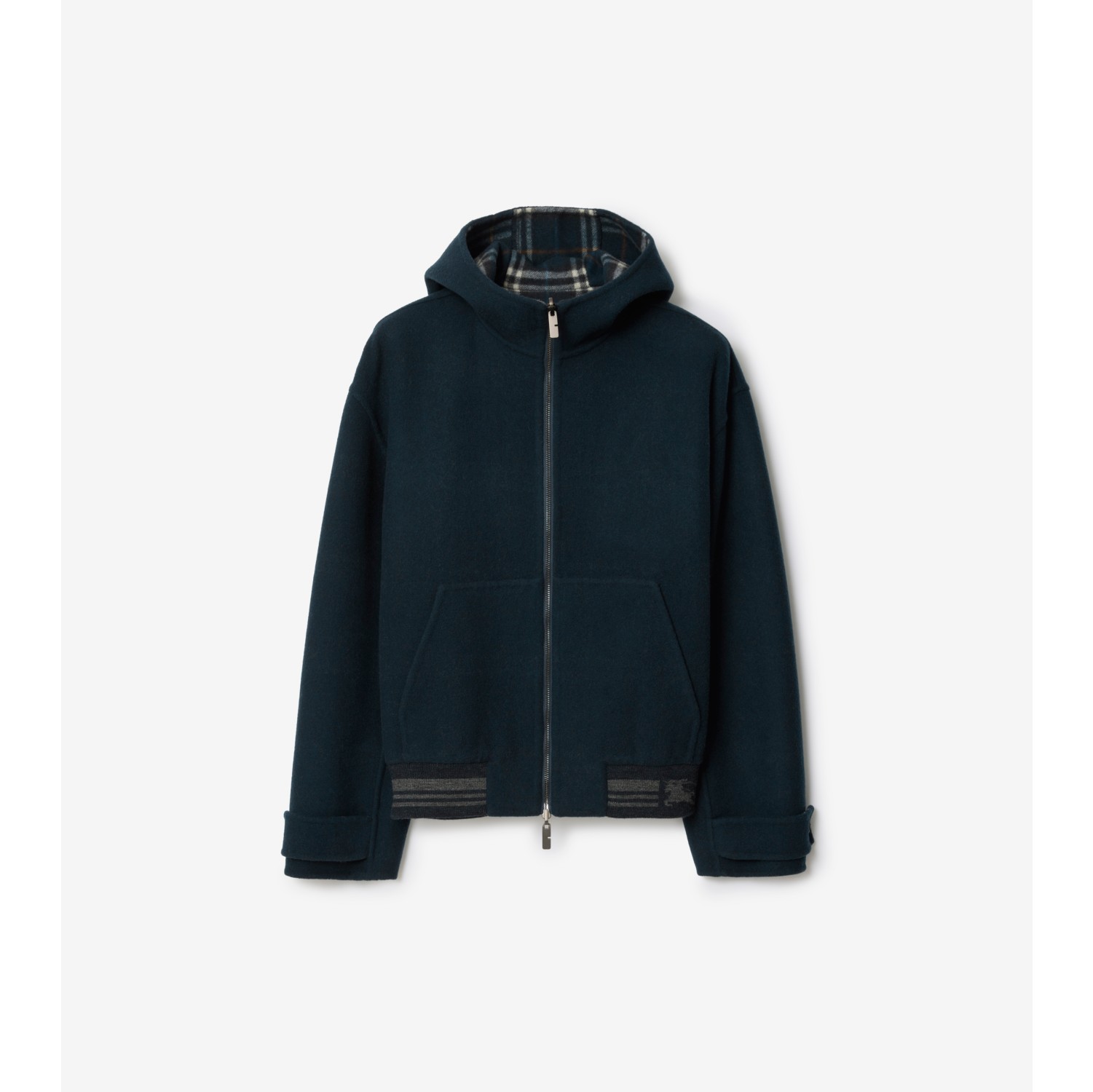 双面两穿羊毛连帽外套