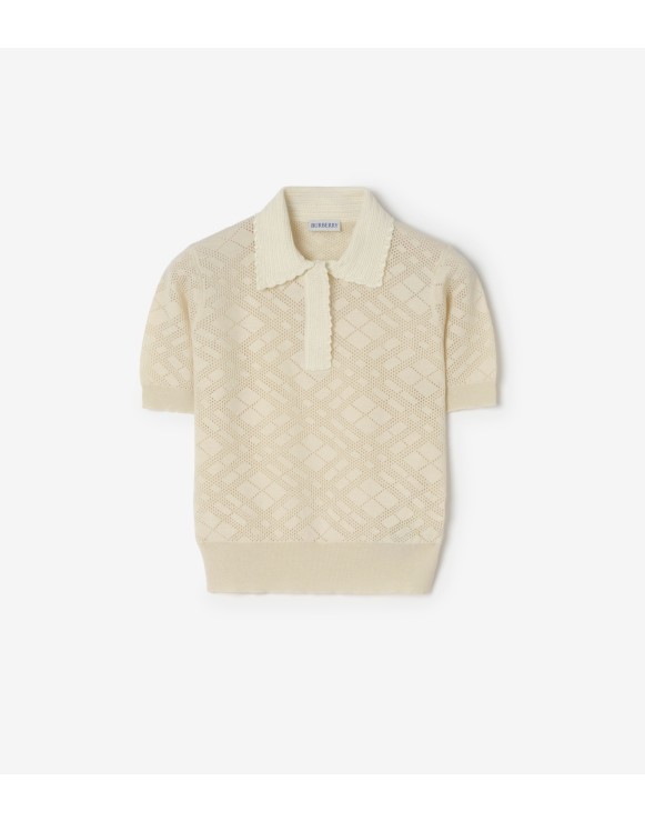 格纹丝毛混纺 Polo 衫