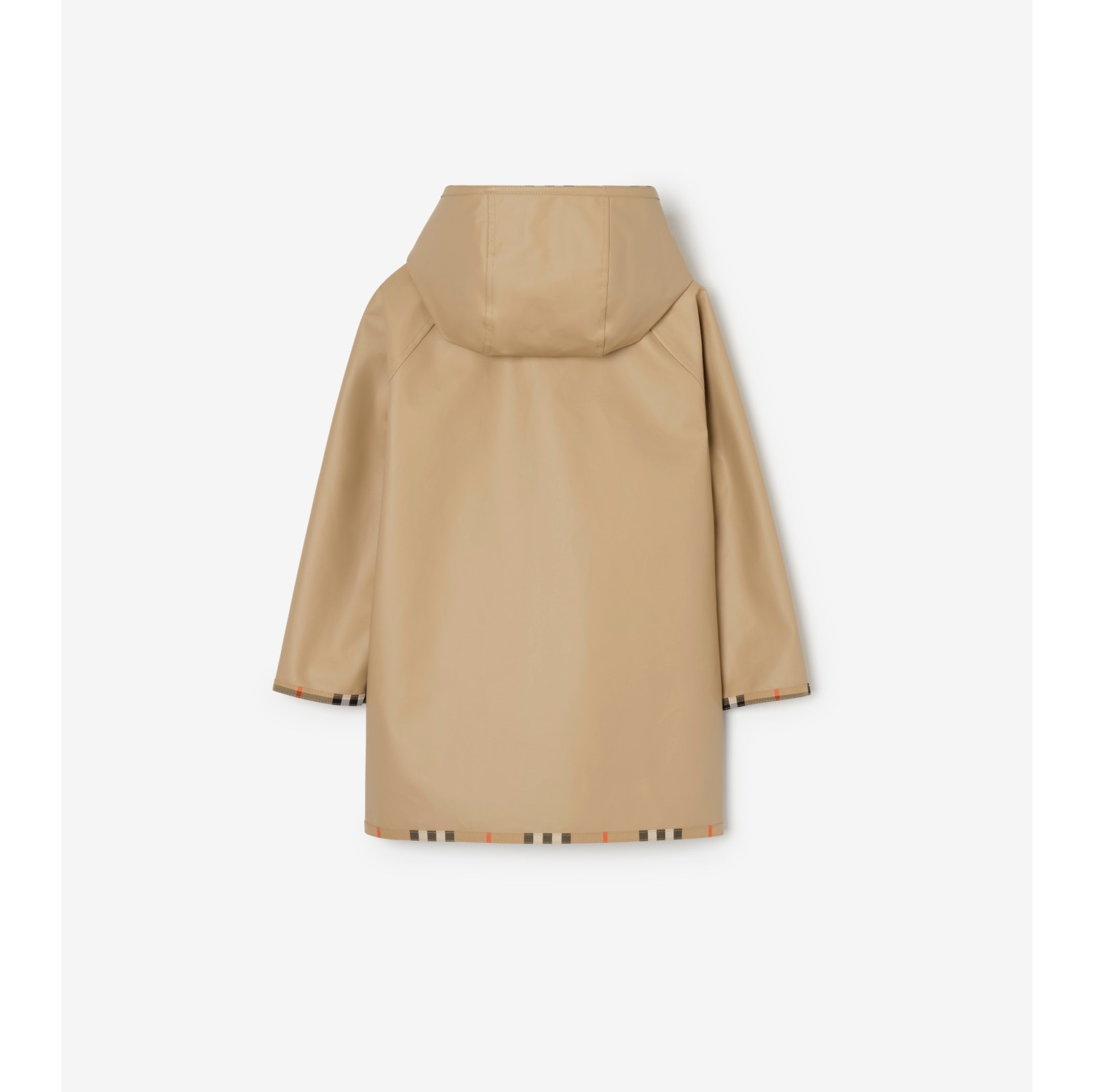 格纹棉质连帽大衣