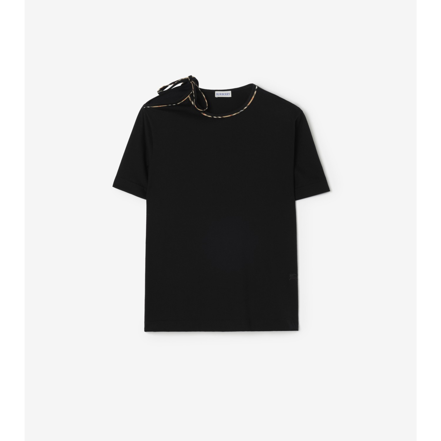 系带衣袖棉质 T 恤衫