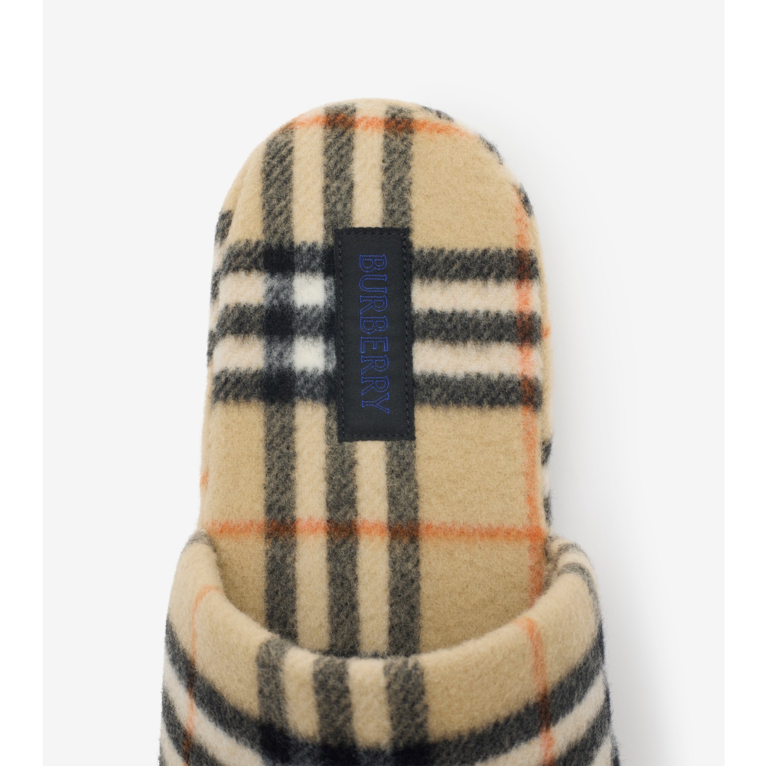 格纹羊毛混纺拖鞋